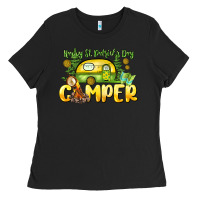 Black Happy St. Patrick's Day camper Ladies Tee - HowdyJamesFarm