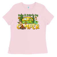 Bubblegum Pink Happy St. Patrick's Day camper Ladies Tee - HowdyJamesFarm