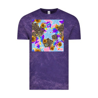 Cloud Purple stars and sunflowers seamless pattern Vintage Tee - FaDigitalArtStudio