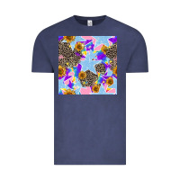 Vintage Denim stars and sunflowers seamless pattern Vintage Tee - FaDigitalArtStudio