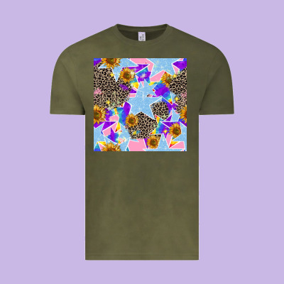 Stars And Sunflowers Seamless Pattern Vintage Tee Designed By Fadigitalartstudio