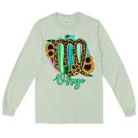 Matcha Virgo Zodiac Sign Sunflower Leopard Serape Long Sleeve Tee - RanaPortraitStore