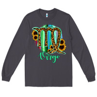 Smoke Virgo Zodiac Sign Sunflower Leopard Serape Long Sleeve Tee - RanaPortraitStore
