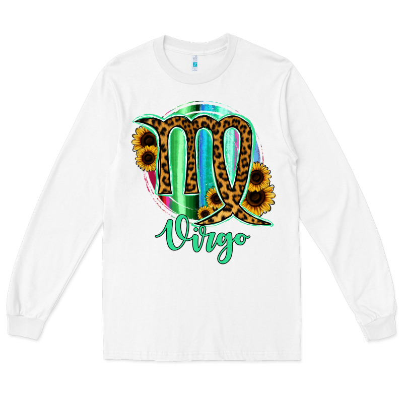 Virgo Zodiac Sign Sunflower Leopard Serape Long Sleeve Tee by RanaPortraitStore | Teevron