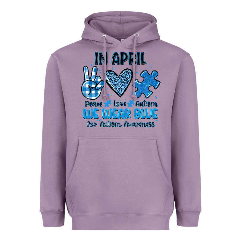 In April We Wear Blue Heavyweight Hoodie by JahusDesignShop | Teevron