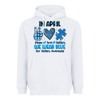 White in april we wear blue Heavyweight Hoodie - JahusDesignShop
