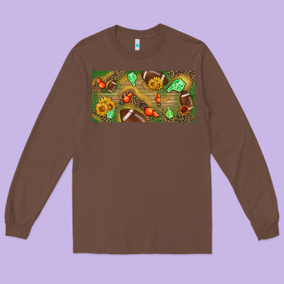 Western Sunflower And American Football License  Plate Long Sleeve Tee Designed By Bundleandbundleshop