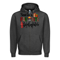 Charcoal Heather santa's favorite firefighter Zipper Hoodie - AdoDesignShop