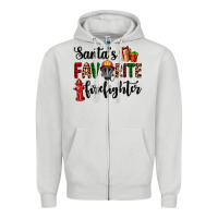 Dove Grey santa's favorite firefighter Zipper Hoodie - AdoDesignShop