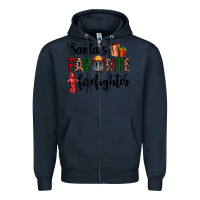 Navy santa's favorite firefighter Zipper Hoodie - AdoDesignShop