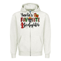 Oatmeal Heather santa's favorite firefighter Zipper Hoodie - AdoDesignShop