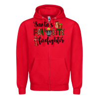 Red santa's favorite firefighter Zipper Hoodie - AdoDesignShop