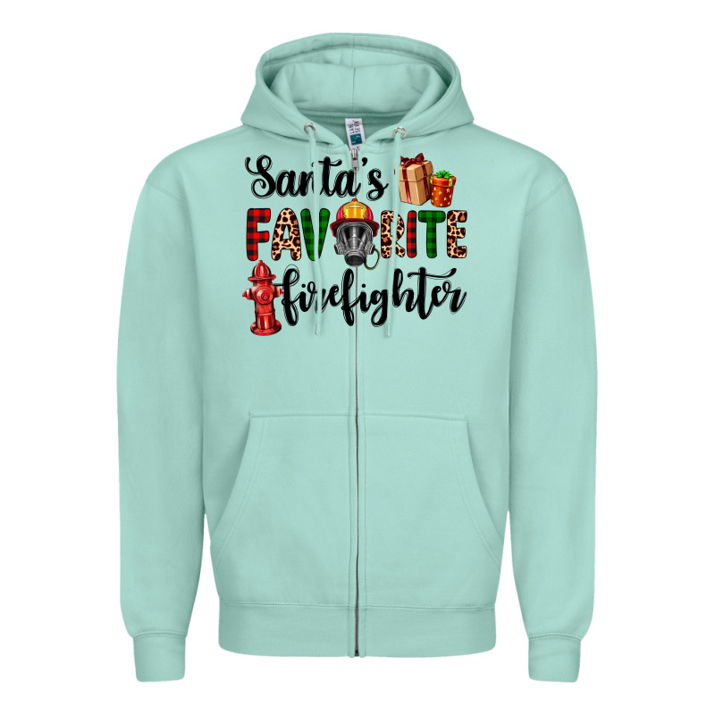 Santa's Favorite Firefighter Zipper Hoodie by AdoDesignShop | Teevron