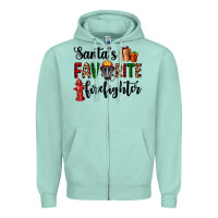 Seafoam santa's favorite firefighter Zipper Hoodie - AdoDesignShop