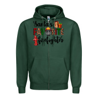 Sports Green santa's favorite firefighter Zipper Hoodie - AdoDesignShop