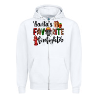 White santa's favorite firefighter Zipper Hoodie - AdoDesignShop