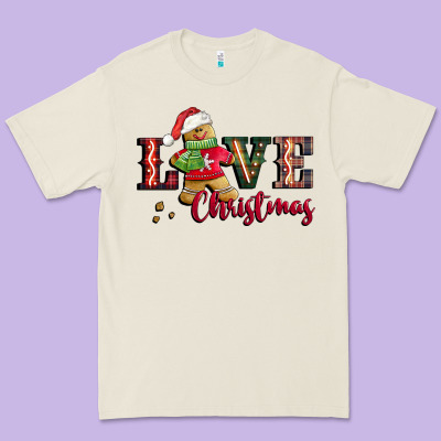 Love Christmas Gingerbread Premium Tee Designed By Cowgirlartshop