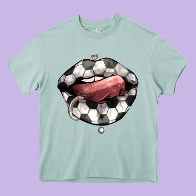 Soccer Lips Heavy Core Tee Designed By Howdyjamesfarm
