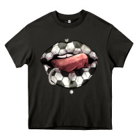 Asphalt Soccer lips Heavy Core Tee - HowdyJamesFarm
