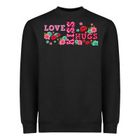 Black floral love and kiss Heavyweight Sweatshirt - AdoDesignShop
