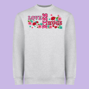 Floral Love And Kiss Heavyweight Sweatshirt Designed By Adodesignshop
