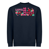 Navy floral love and kiss Heavyweight Sweatshirt - AdoDesignShop