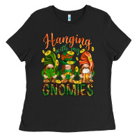 Black Hanging with my gnomies Ladies Tee - HowdyJamesFarm