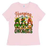 Bubblegum Pink Hanging with my gnomies Ladies Tee - HowdyJamesFarm
