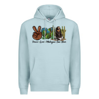 Blue Mist Peace Love Malayan Sun Bear Premium Hoodie - LillyAllenDesigns