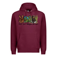 Burgundy Peace Love Malayan Sun Bear Premium Hoodie - LillyAllenDesigns