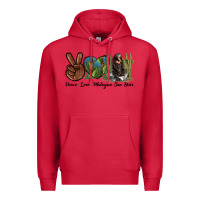 Cardinal Peace Love Malayan Sun Bear Premium Hoodie - LillyAllenDesigns