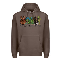 Coffee Peace Love Malayan Sun Bear Premium Hoodie - LillyAllenDesigns