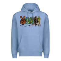 Colony Blue Peace Love Malayan Sun Bear Premium Hoodie - LillyAllenDesigns