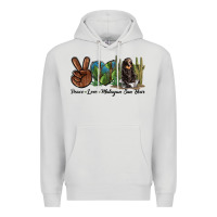 Dove Grey Peace Love Malayan Sun Bear Premium Hoodie - LillyAllenDesigns