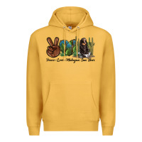 Mustard Peace Love Malayan Sun Bear Premium Hoodie - LillyAllenDesigns