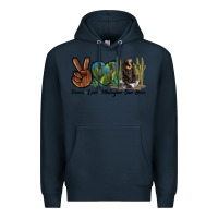 Navy Peace Love Malayan Sun Bear Premium Hoodie - LillyAllenDesigns