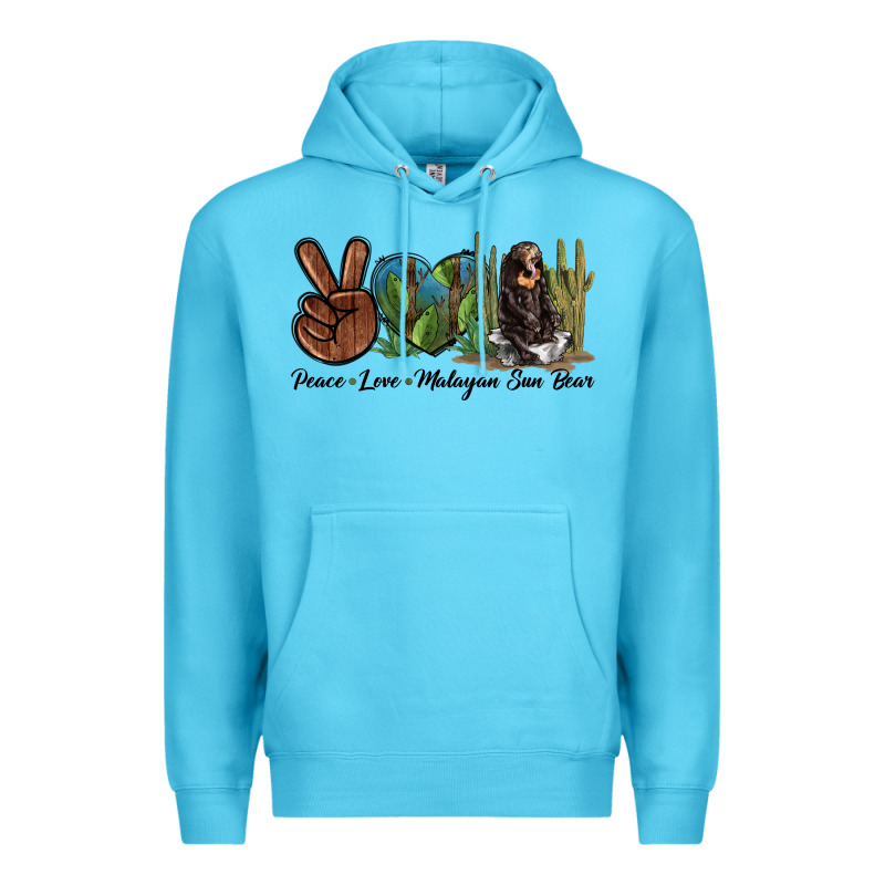 Peace Love Malayan Sun Bear Premium Hoodie by LillyAllenDesigns | Teevron