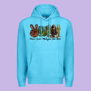 Peace Love Malayan Sun Bear Premium Hoodie Designed By Lillyallendesigns