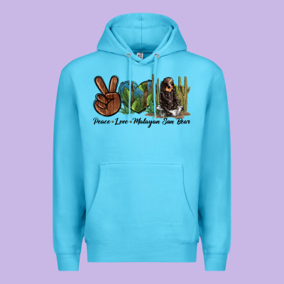 Peace Love Malayan Sun Bear Premium Hoodie Designed By Lillyallendesigns