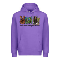 Purple Peace Love Malayan Sun Bear Premium Hoodie - LillyAllenDesigns