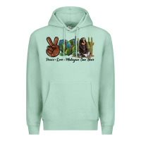 Seafoam Peace Love Malayan Sun Bear Premium Hoodie - LillyAllenDesigns
