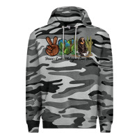 Slate Camo Peace Love Malayan Sun Bear Premium Hoodie - LillyAllenDesigns