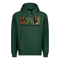 Sports Green Peace Love Malayan Sun Bear Premium Hoodie - LillyAllenDesigns