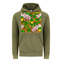 Vintage Olive St patricks  day pig with candy and pot of gold  seamless pattern Vintage Hoodie - FaDigitalArtStudio