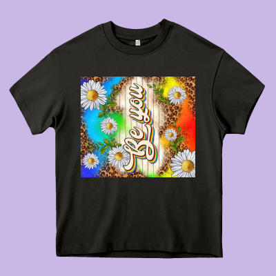 Be You With Daisies Heavy Core Tee Designed By Tumblerdesignbyshophia