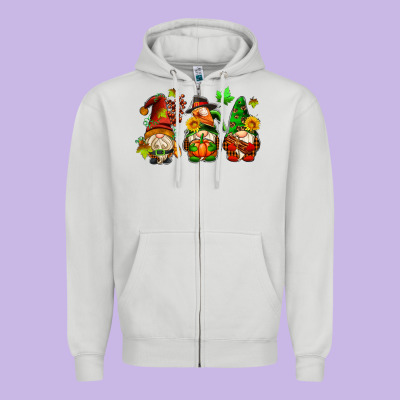 Fall Gnomes With Pumpkin Pie Zipper Hoodie Designed By Adodesignshop