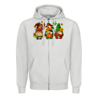 Dove Grey fall gnomes with pumpkin pie Zipper Hoodie - AdoDesignShop