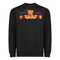 Black valentines vibes with gifts and bear Heavyweight Sweatshirt - AdoDesignShop