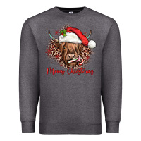 Charcoal Heather mooey christmas cow Premium Sweatshirt - JahusDesignShop