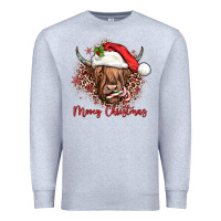 Heather Grey mooey christmas cow Premium Sweatshirt - JahusDesignShop